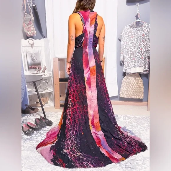 French Designer, Catherine Malandrino, silk gown. Fits XS / SM, EUC! - Picture 3 of 6